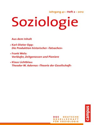 cover image of Soziologie 2.2012